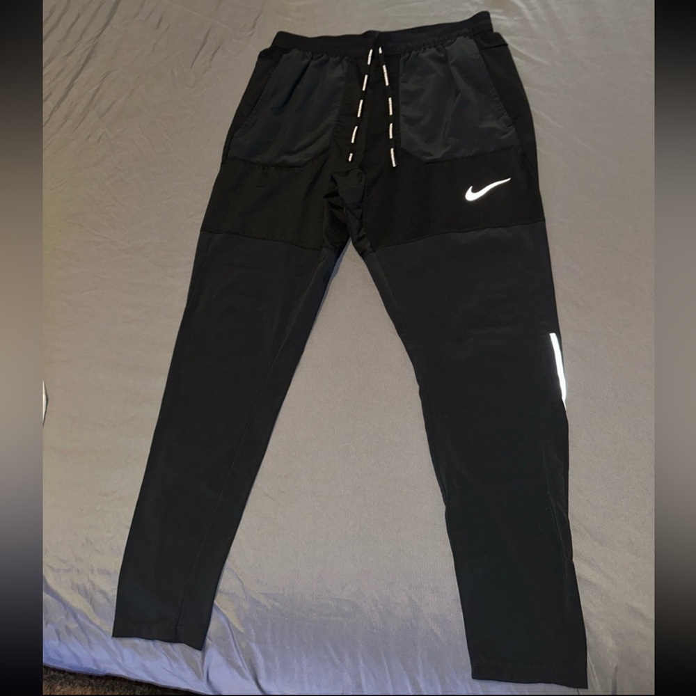 Black Nike Dri Fit Knit Running Pants Medium